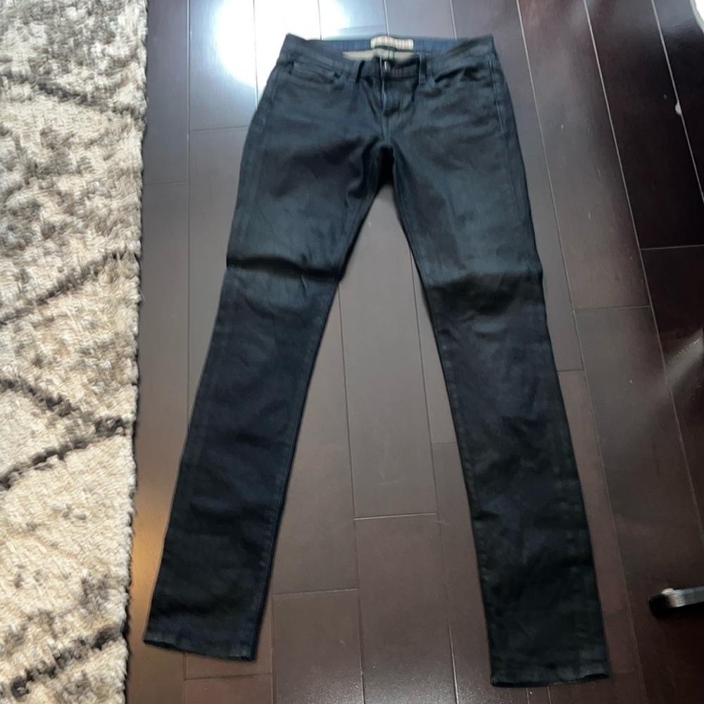J Brand Black Coated Denim Pencil Leg Venom Jeans. Size 28 Woman’s